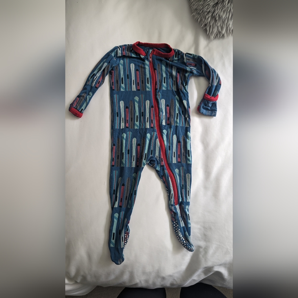 Kickee Pants Bamboo Footie Ski Print